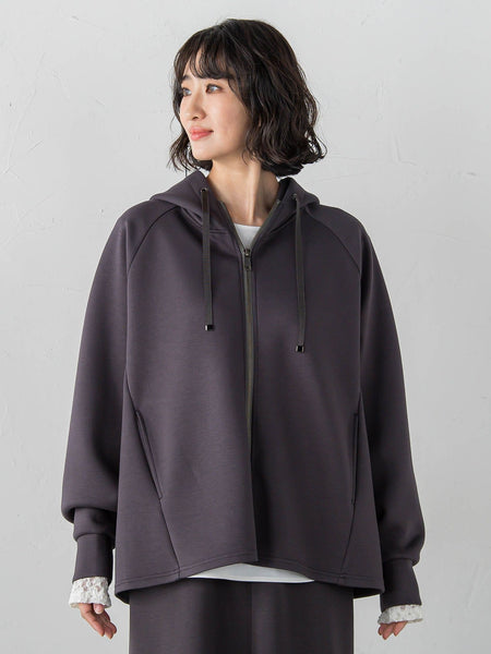 ストレッチダンボールジップパーカー