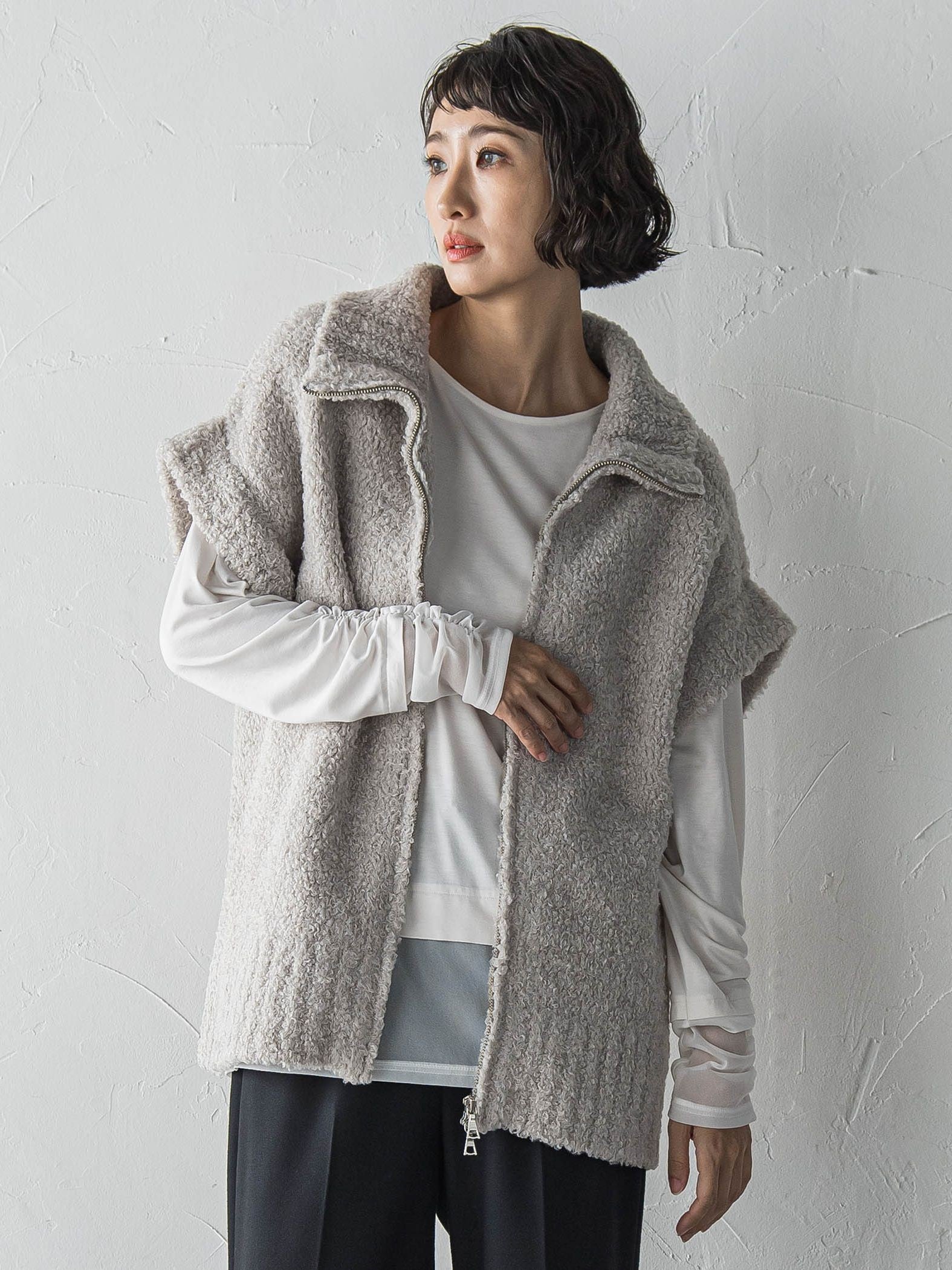 カーリングヤーンジップジレ≪手洗い可能≫