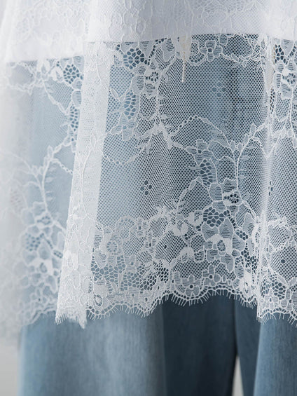 レースコンビカットソー