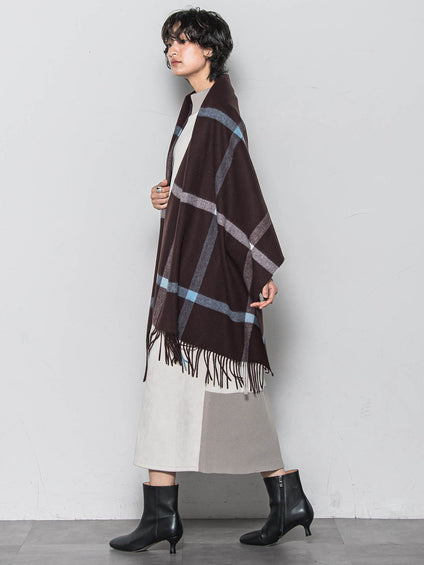 【WEB限定】スウェード×リブモックネックワンピース≪手洗い可能≫