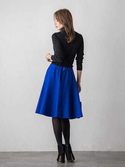 【新色追加】スパンコールリブタートルニット