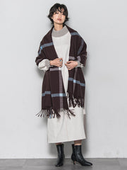 【WEB限定】スウェード×リブモックネックワンピース≪手洗い可能≫