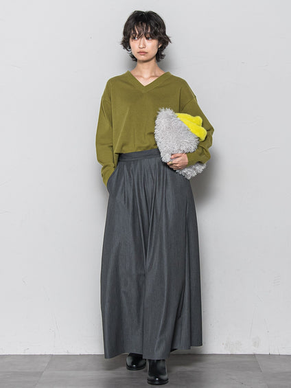 【新色追加】フレアヘムキュロットパンツ≪洗濯機で洗える≫