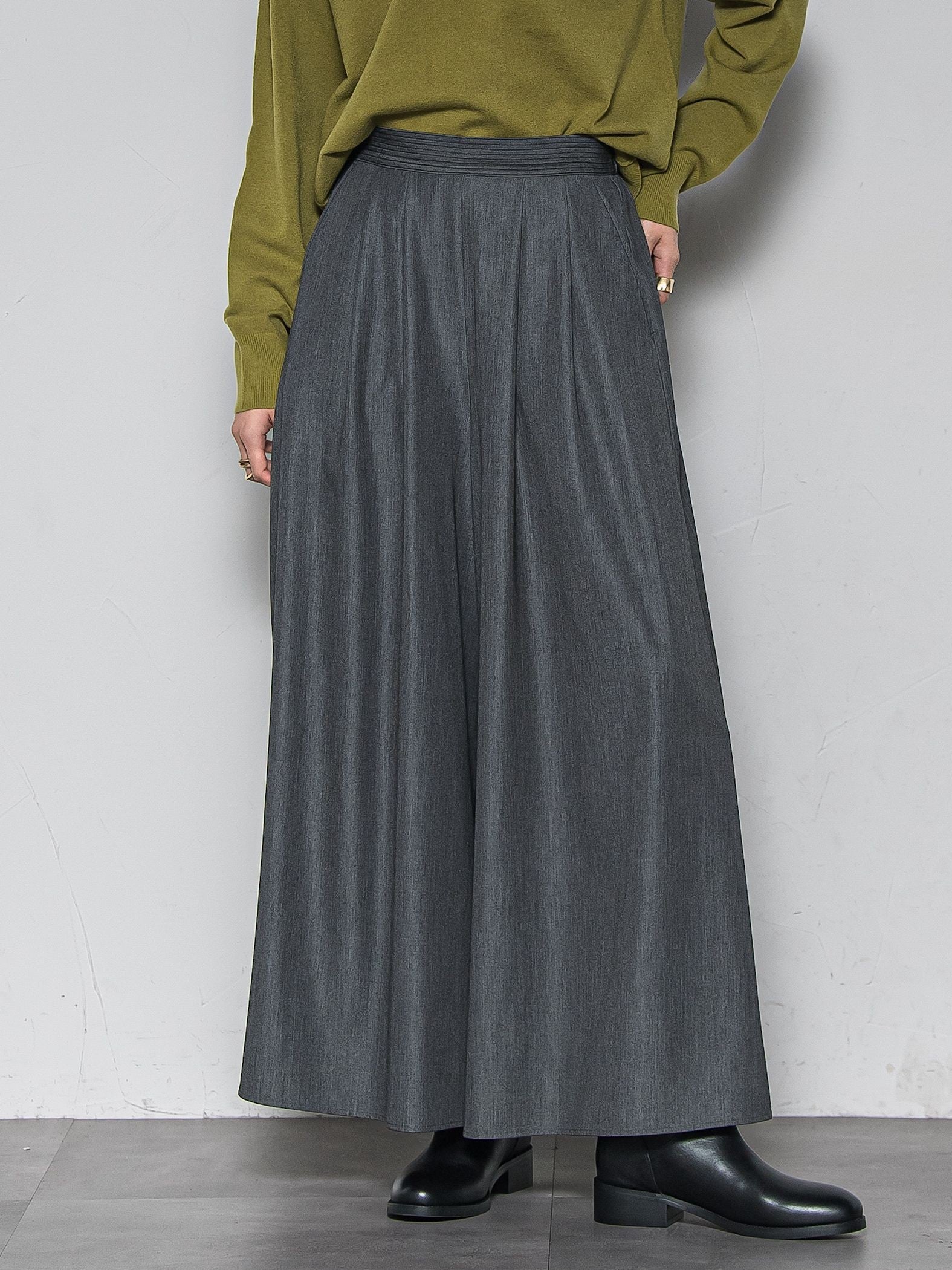 【新色追加】フレアヘムキュロットパンツ≪洗濯機で洗える≫