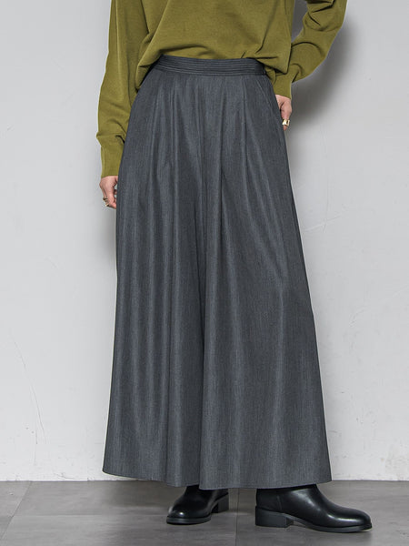 【新色追加】フレアヘムキュロットパンツ≪洗濯機で洗える≫