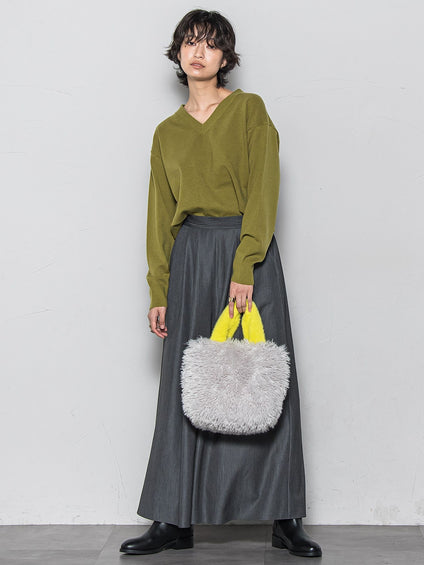 【新色追加】フレアヘムキュロットパンツ≪洗濯機で洗える≫