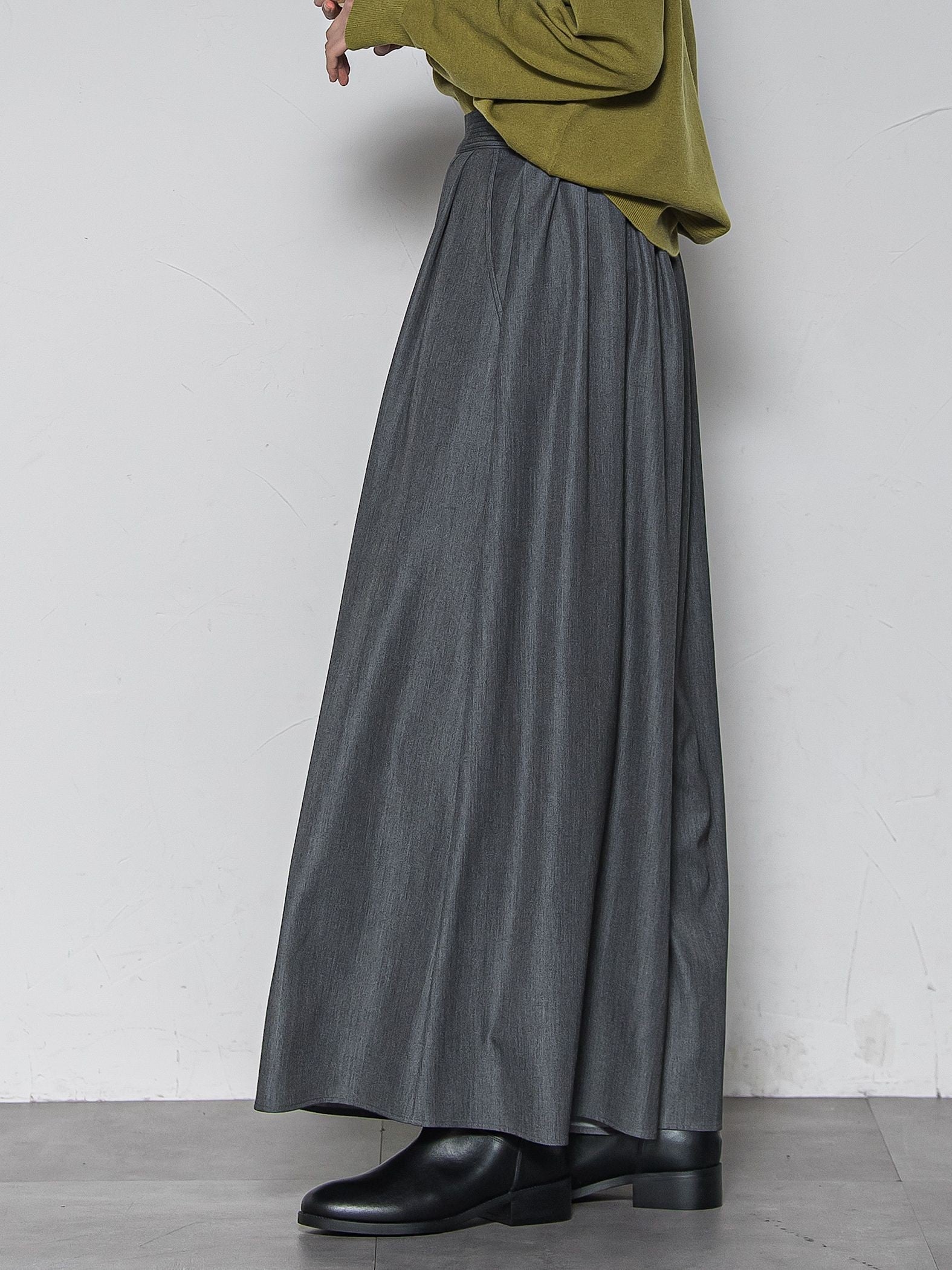 【新色追加】フレアヘムキュロットパンツ≪洗濯機で洗える≫