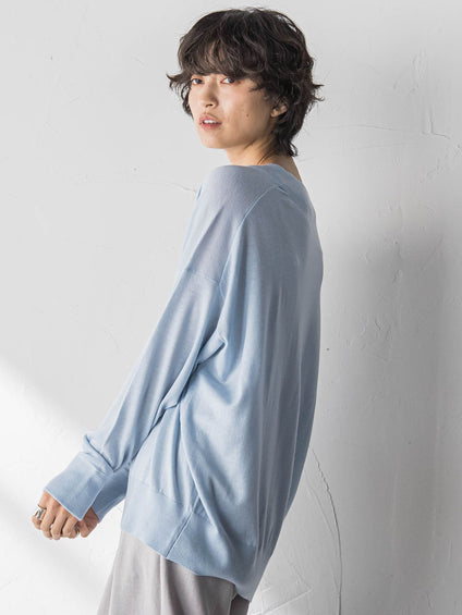 【新色追加】Vネックコクーンニットプルオーバー≪手洗い可能≫