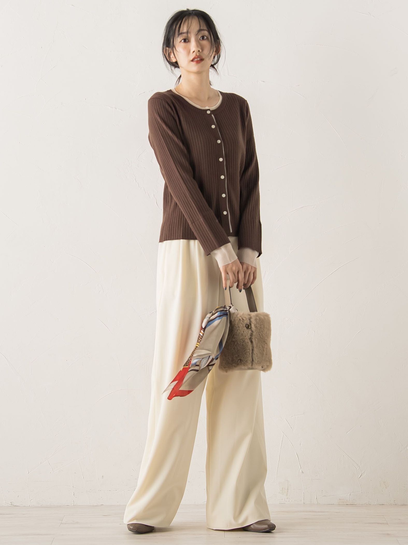 シアー切替えRIBニット≪手洗い可能≫