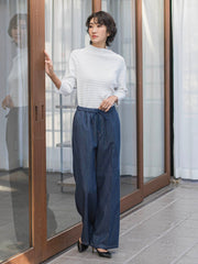セルロースデニムワイドパンツ