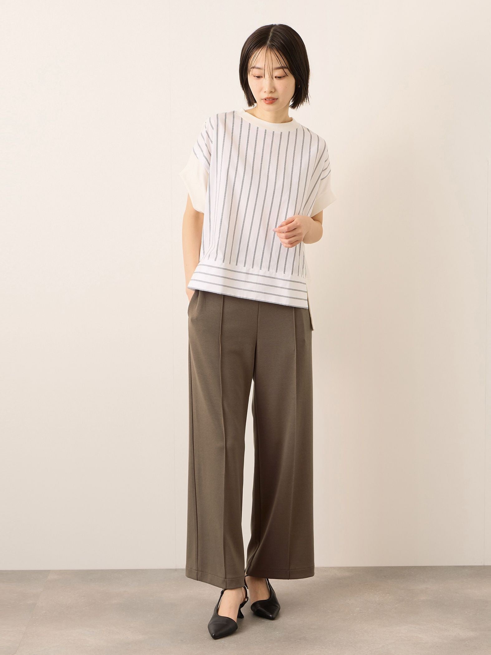 《予約販売》【ふんわり、きちんと。】ライトダンボールワイドパンツ≪手洗い可能≫