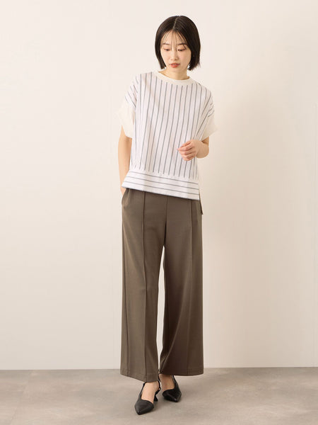 《予約販売》【ふんわり、きちんと。】ライトダンボールワイドパンツ≪手洗い可能≫