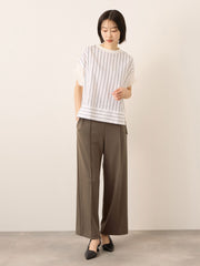 《予約販売》【ふんわり、きちんと。】ライトダンボールワイドパンツ≪手洗い可能≫