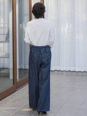 セルロースデニムワイドパンツ
