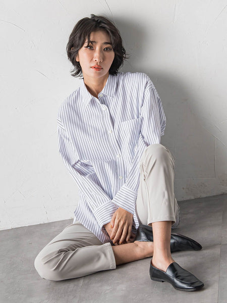 ドビーストライプシャツ
