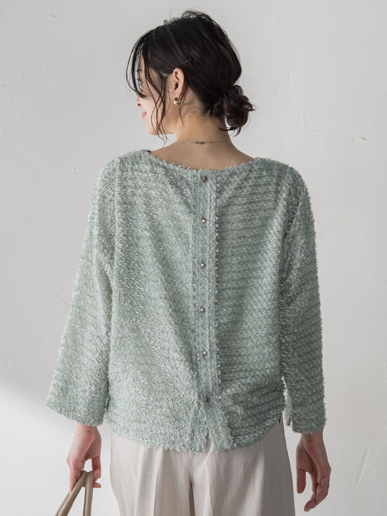 カットジャガードブラウス