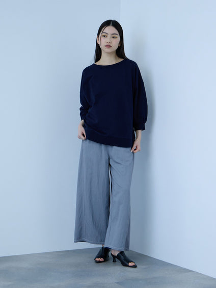 【シーズンレス】ナイロンツイルデニムイージーワイドパンツ