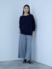 【シーズンレス】ナイロンツイルデニムイージーワイドパンツ