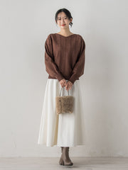 【新色追加】ラメドルマンVネックニット≪手洗い可能≫