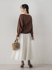 【新色追加】ラメドルマンVネックニット≪手洗い可能≫