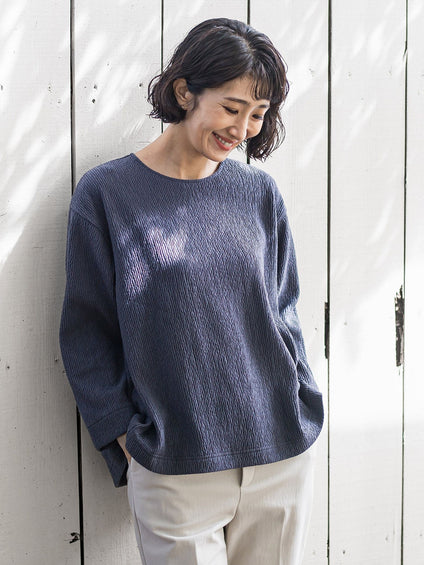 つぶつぶジョーゼットカットソー≪洗濯機で洗える≫