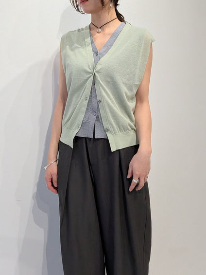 【2piece】sheer layerd vest