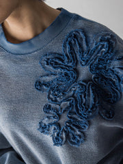 フラワーモチーフプルオーバー≪洗濯機で洗える≫