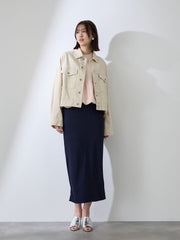 カラーデニムボクシーフィットブルゾン≪洗濯機で洗える≫