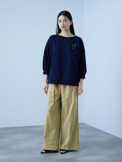 【大人の抜け感】ツイルチノワイドパンツ