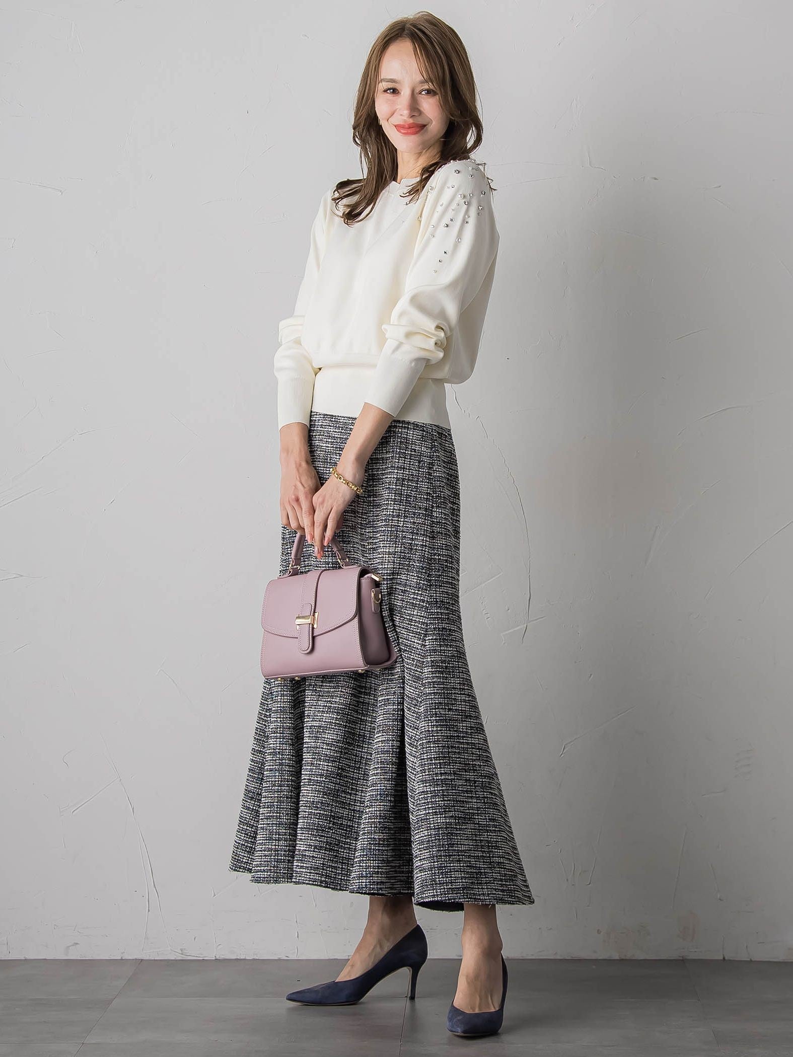 ツイードラメマーメイドスカート