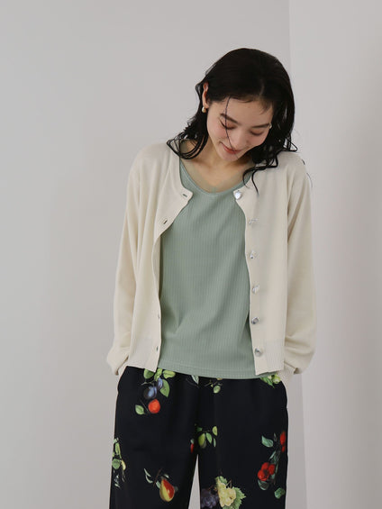 ニュアンスメタルボタンニットカーディガン