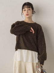 【WEB限定】メランジライク天竺ニット≪手洗い可能≫