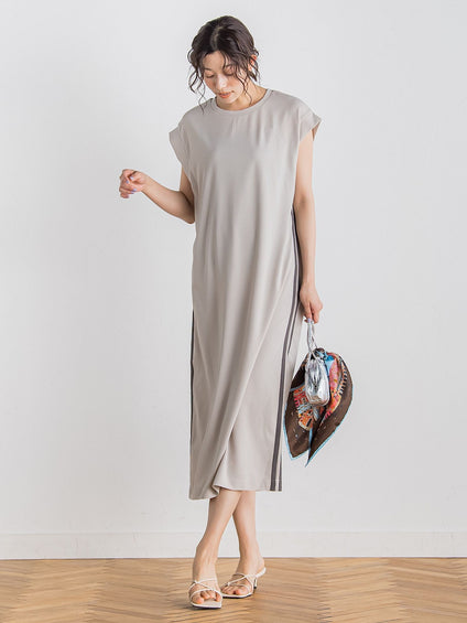 【WEB限定】カットジョーゼットサイドラインワンピース≪手洗い可能≫