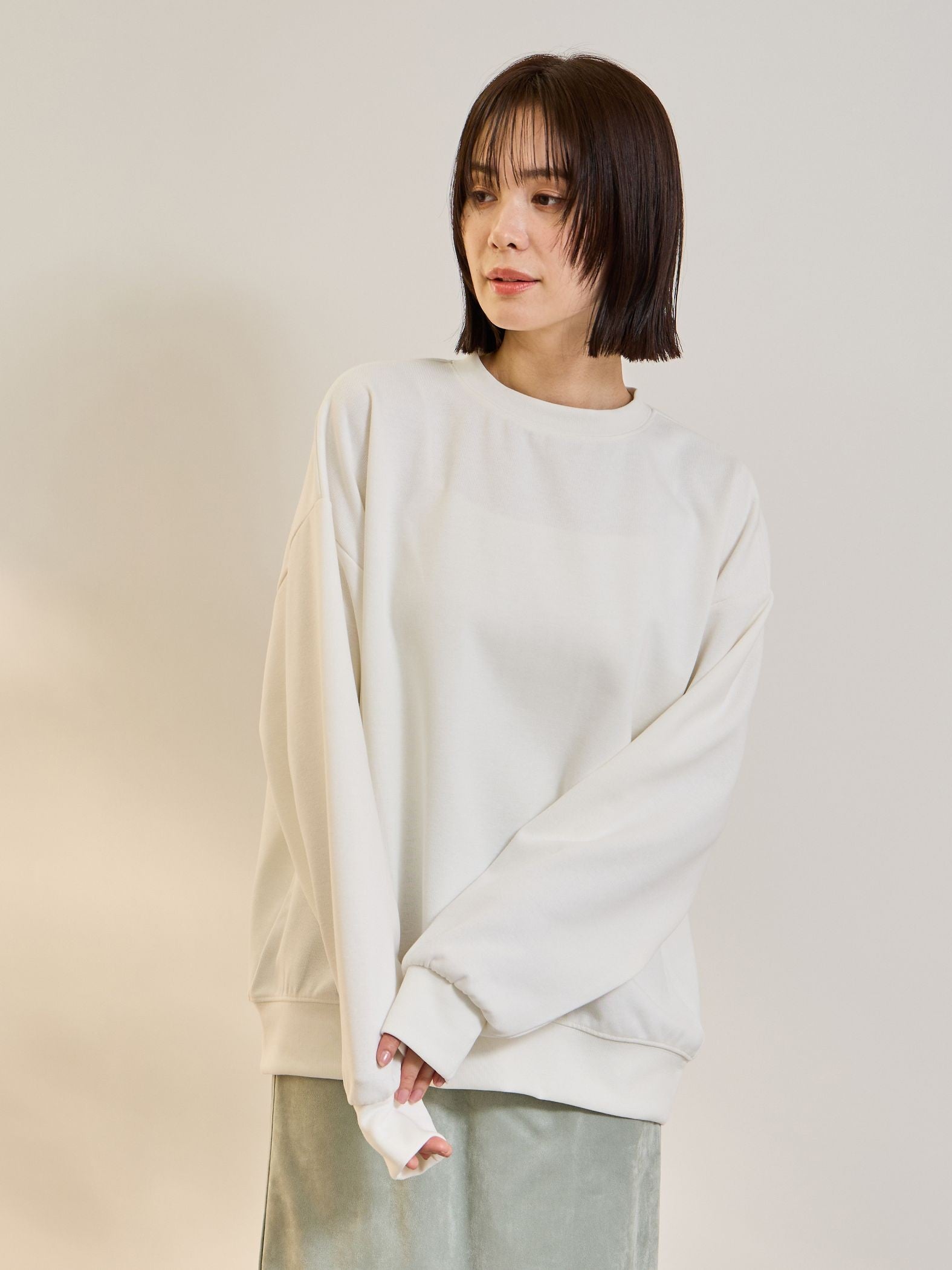 オーバーサイズダブルフェイスプルオーバー