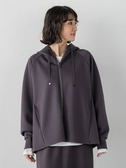 ストレッチダンボールジップパーカー