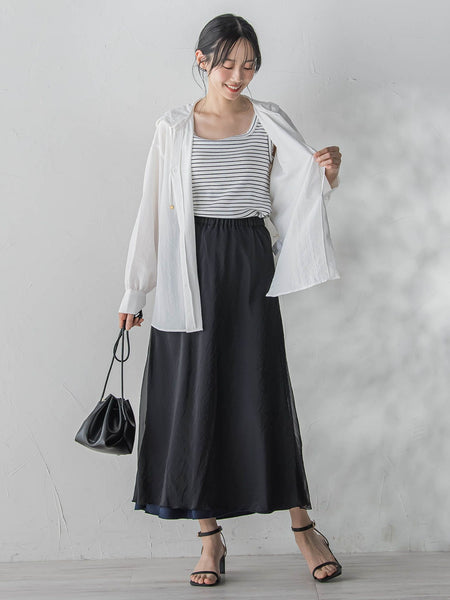 オーガンジーレイヤードスカート