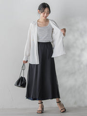 オーガンジーレイヤードスカート