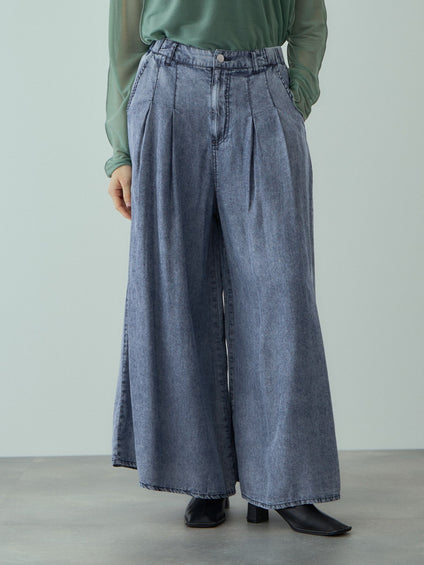 バイオシルクタックフレアパンツ≪洗濯機で洗える≫
