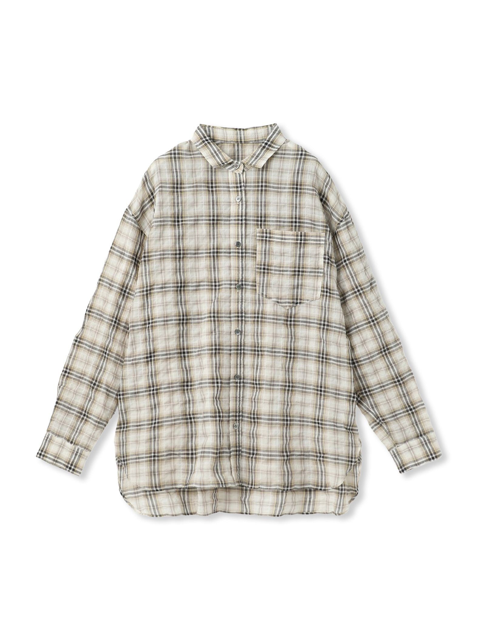 シュリンクチェック2WAYカシュクールシャツ