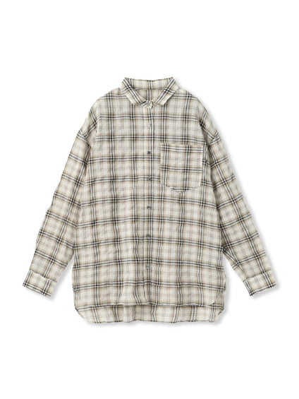 シュリンクチェック2WAYカシュクールシャツ