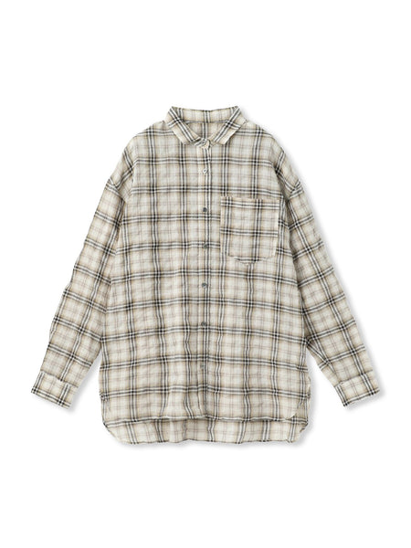 シュリンクチェック2WAYカシュクールシャツ