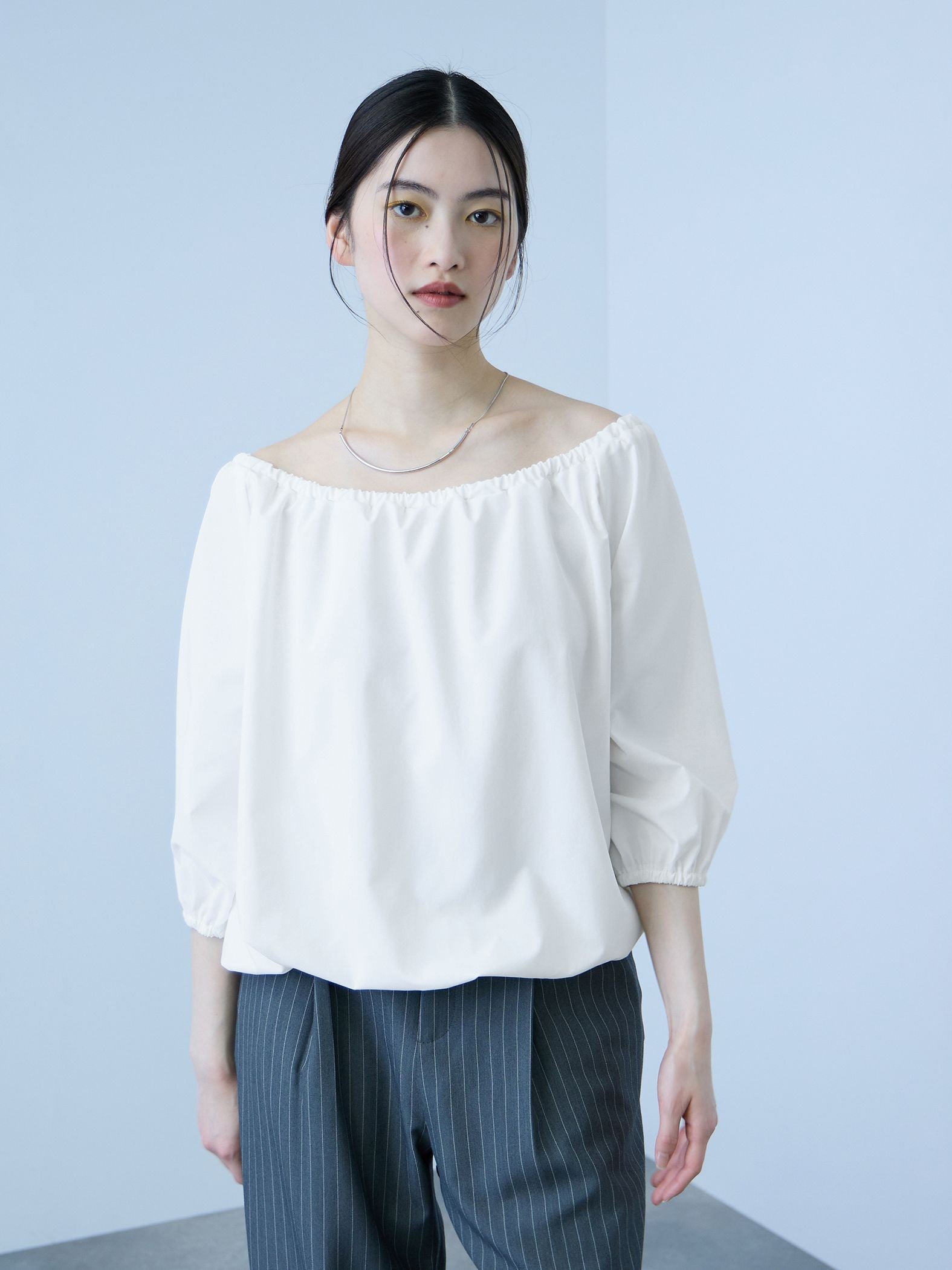 【キレカジ】撥水バルーンブラウス