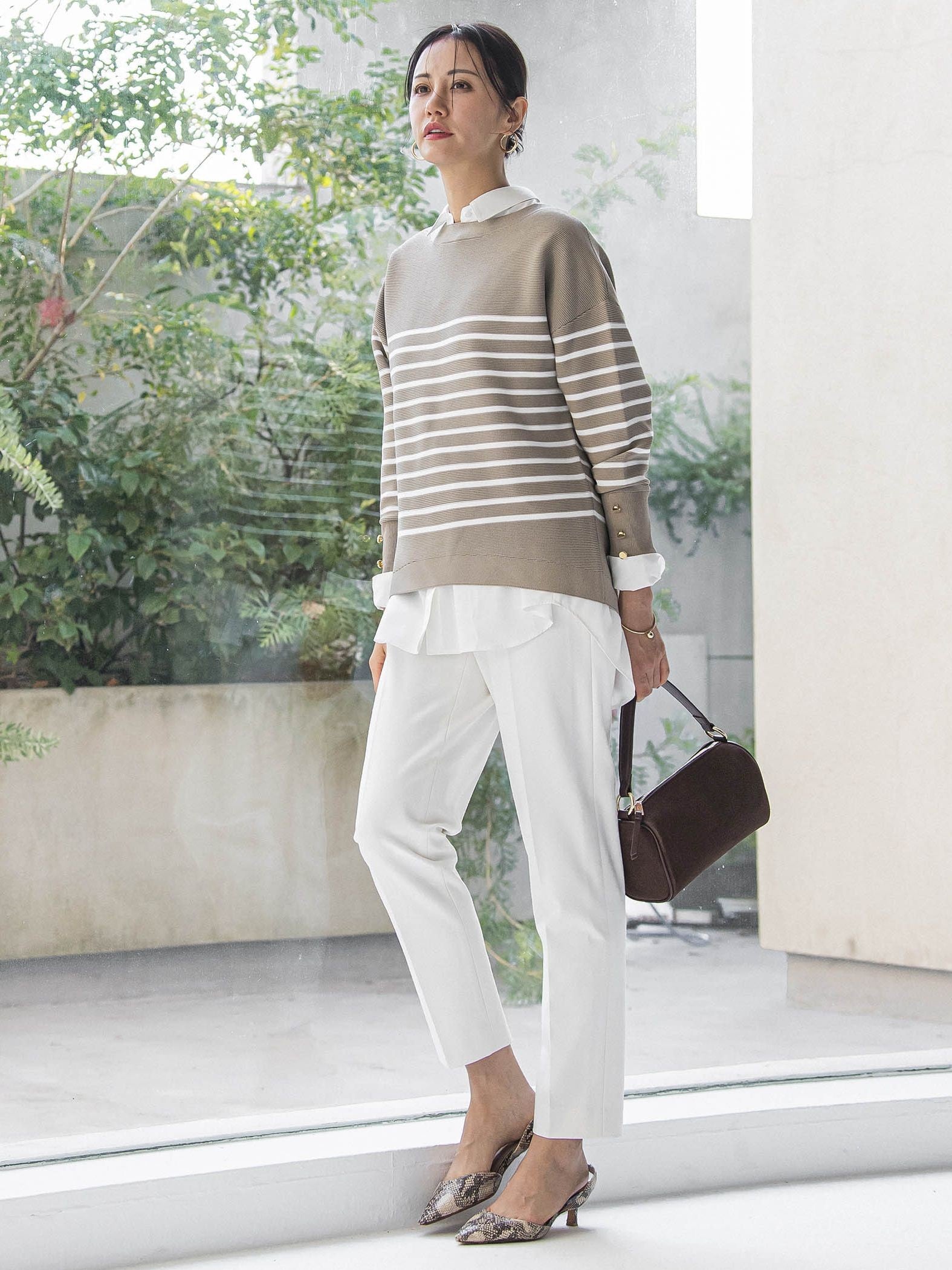 【WEB限定】ソデボタンガーターニット≪11号あり/洗える≫