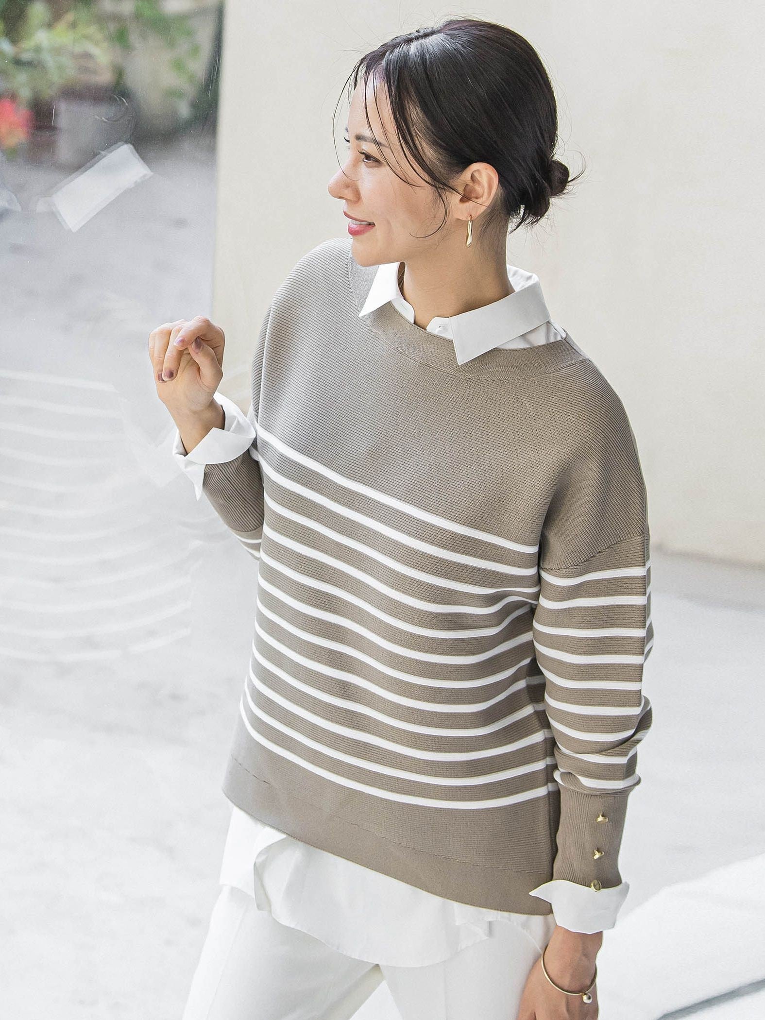 【WEB限定】ソデボタンガーターニット≪11号あり/洗える≫