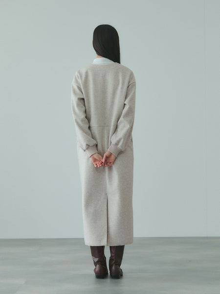 ソフトニットメルトンキーネックワンピース≪手洗い可能≫