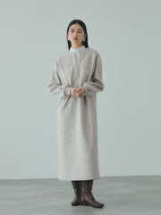 ソフトニットメルトンキーネックワンピース≪手洗い可能≫