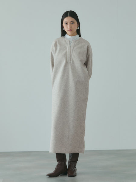 ソフトニットメルトンキーネックワンピース≪手洗い可能≫