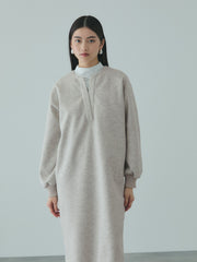 ソフトニットメルトンキーネックワンピース≪手洗い可能≫