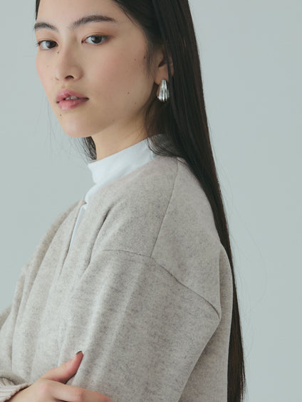 ソフトニットメルトンキーネックワンピース≪手洗い可能≫