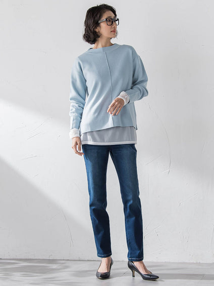 【WEB限定/大きいサイズ】”あたたか美脚”裏起毛デニム